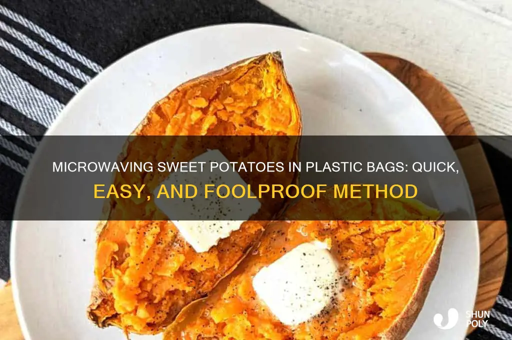 how to microwave a sweet potato in a plastic bag