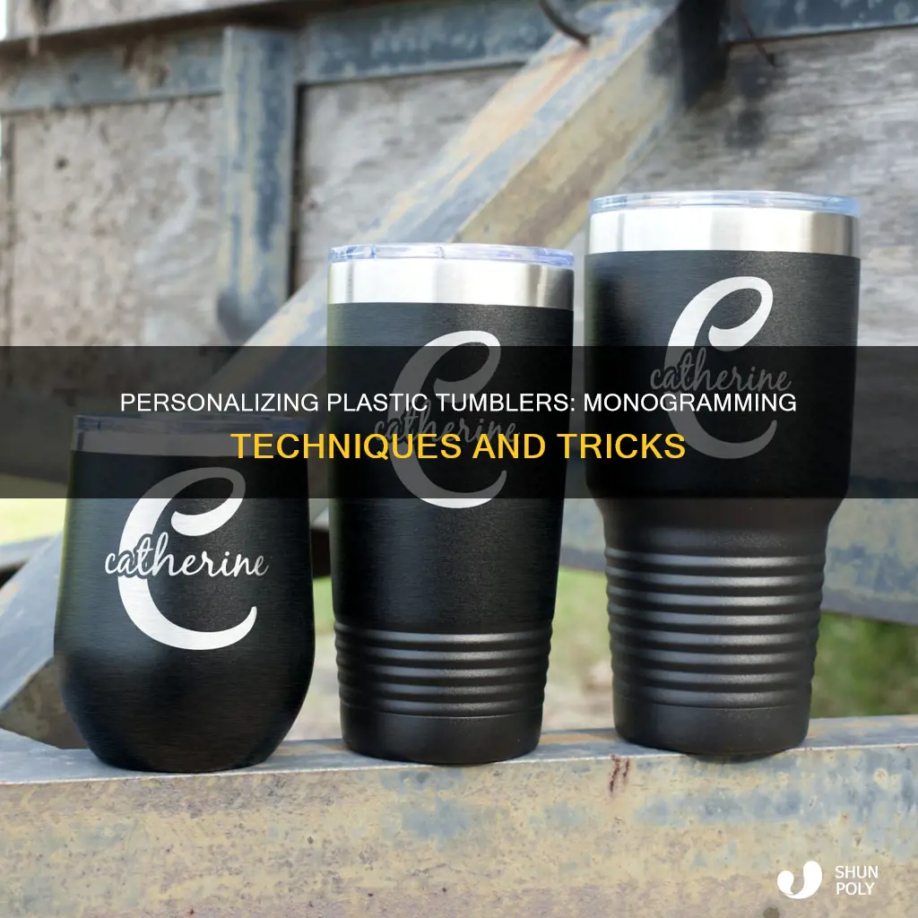 how to monogram a plastic tumbler