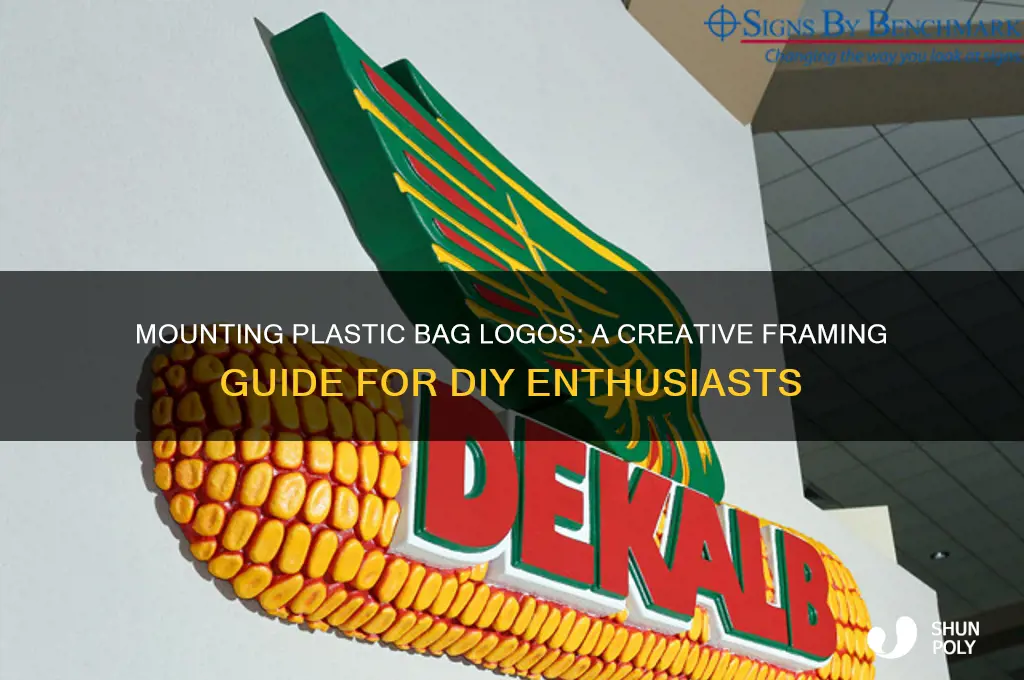 how to mount logo from plastic bag to be framed