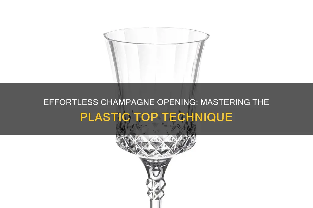 how to open a bottle of champagne with plastic top