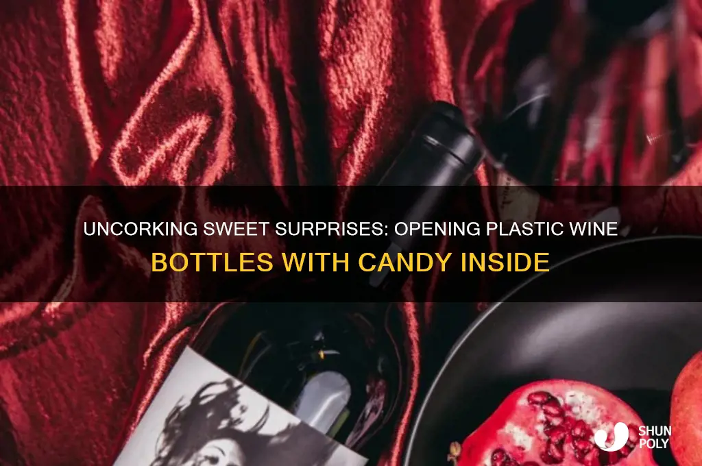 how to open plastic wine bottle with candy inside