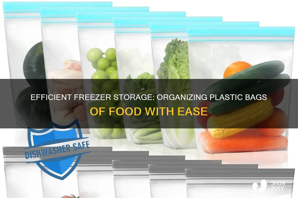 how to organize plastic bags of food in the freezer
