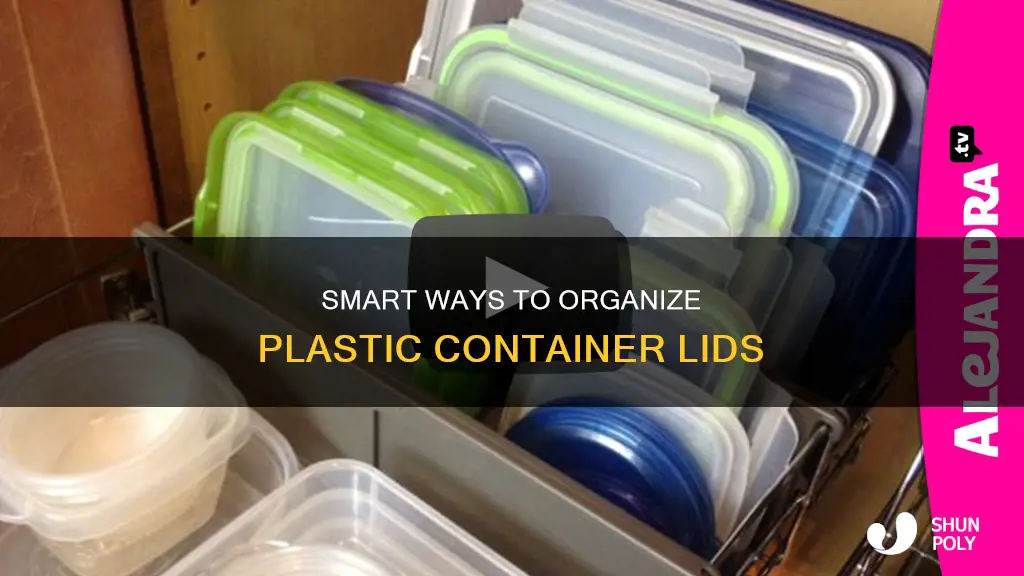 how to organize plastic container lids