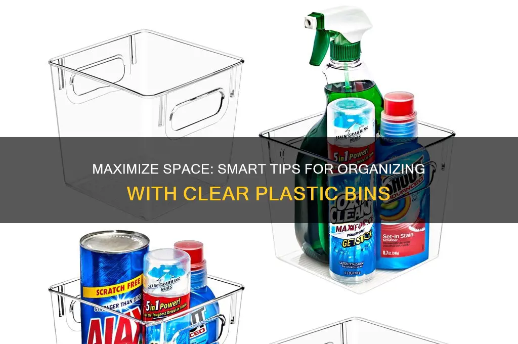 how to organize with plastic clear bins