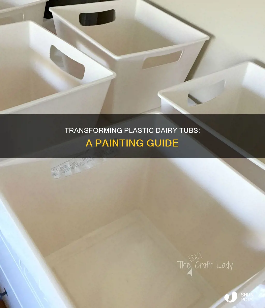 how to pain over plastic dairy tub