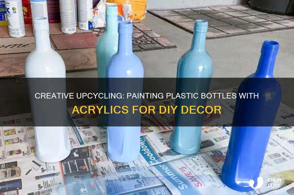 how to paint a plastic bottle with acrylic paint