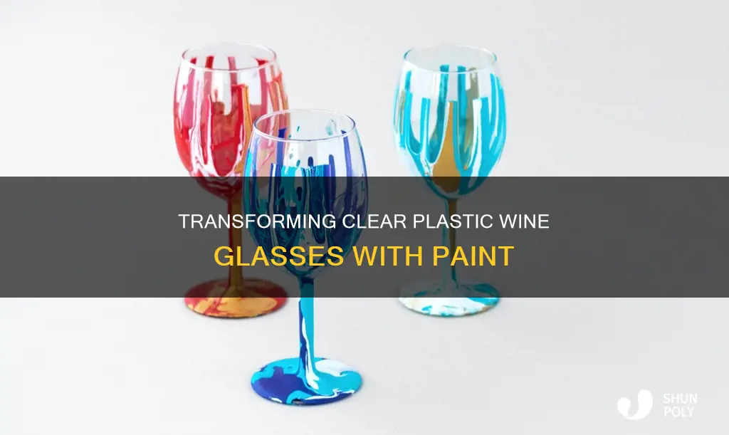 how to paint clear plastic wine glasses