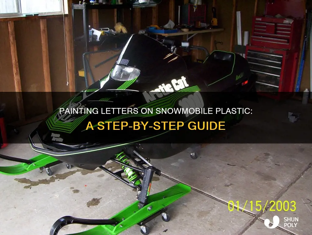 how to paint letters on snowmobile plastic