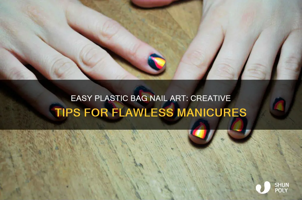 how to paint nails with plastic bag