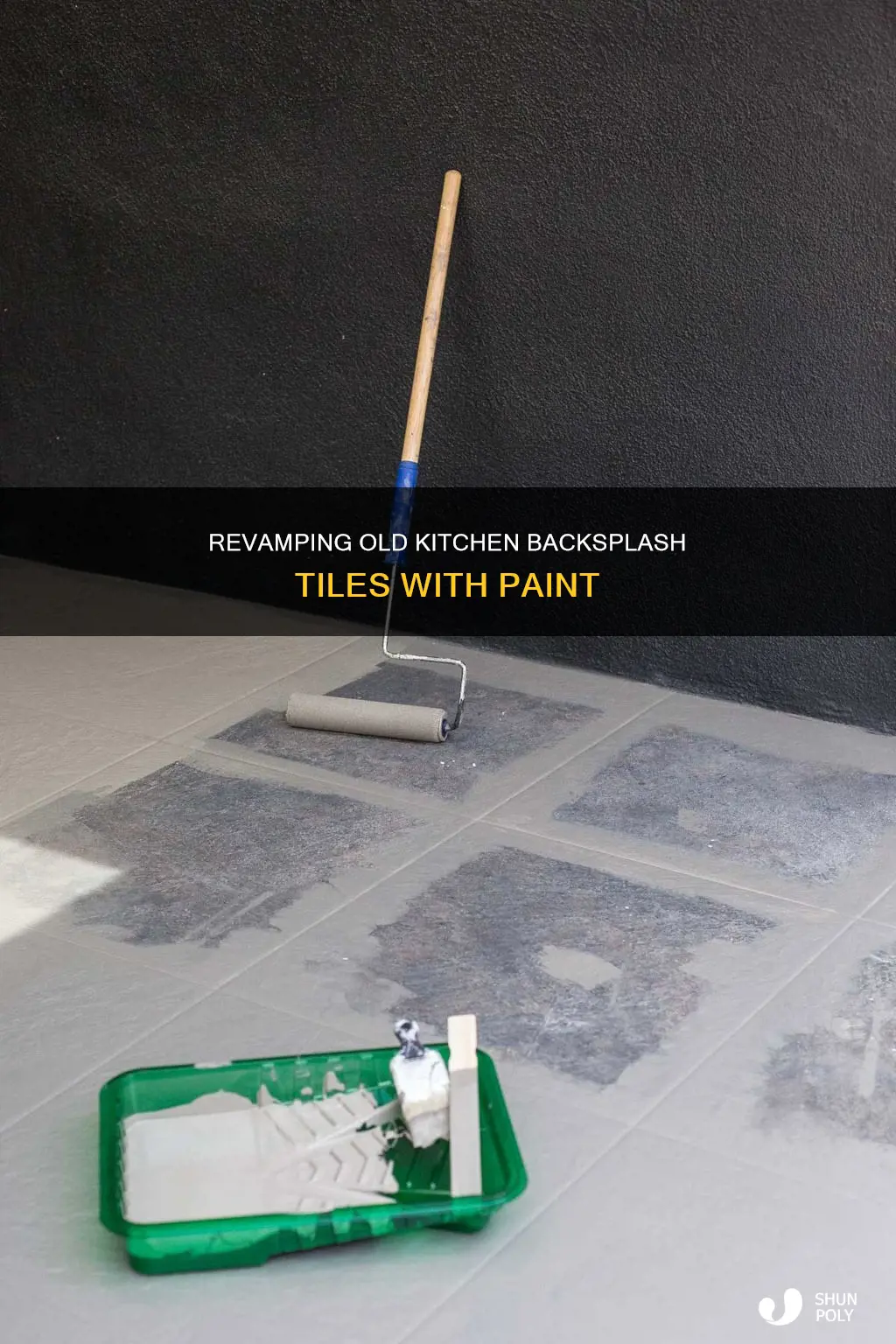 how to paint old plastic tiles on kitchen backsplash