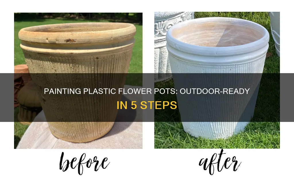 how to paint plastic flower pots for outdoors