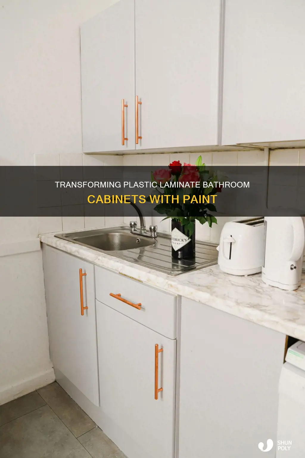 how to paint plastic laminate bathroom cabinets