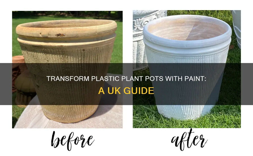 how to paint plastic plant pots uk