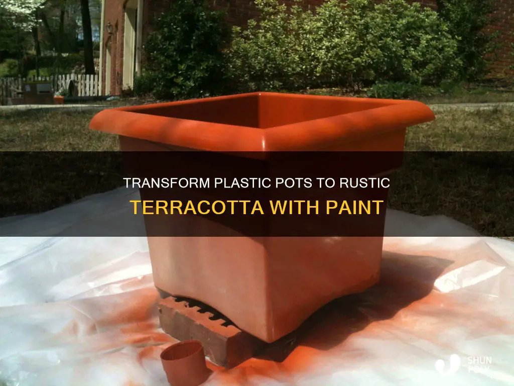 how to paint plastic pots to look like terracotta