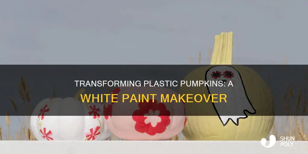 how to paint plastic pumpkins white