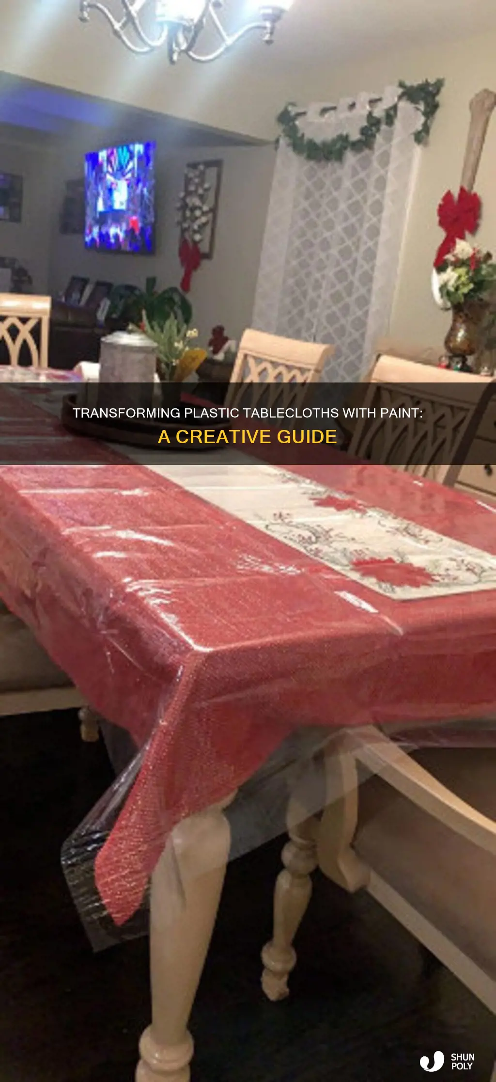 how to paint plastic tablecloth