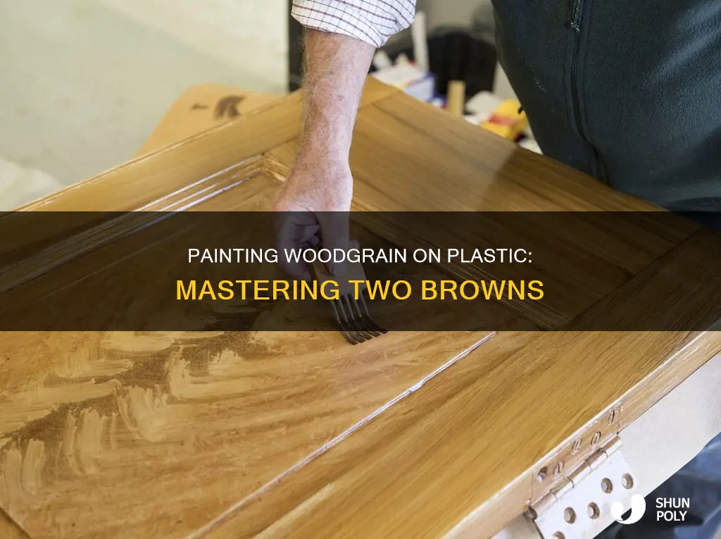 how to paint woodgrain on plastice with two browns