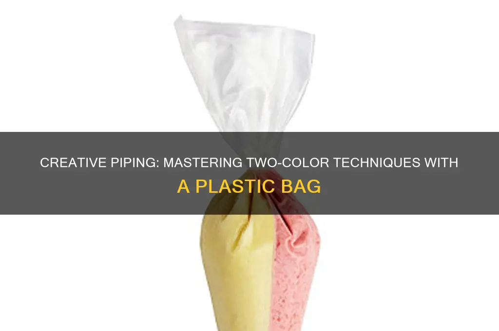 how to pipe 2 colors with plastic bag