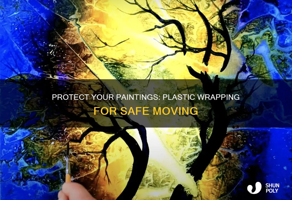 how to plastic wrap paintings for moving