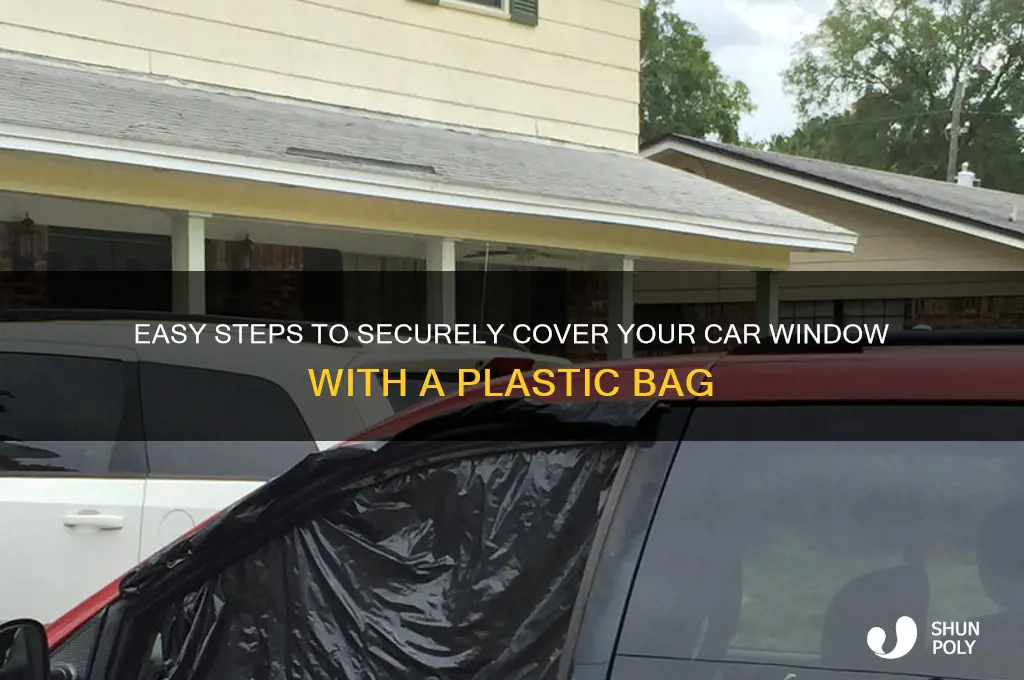 how to put plastic bag on car window