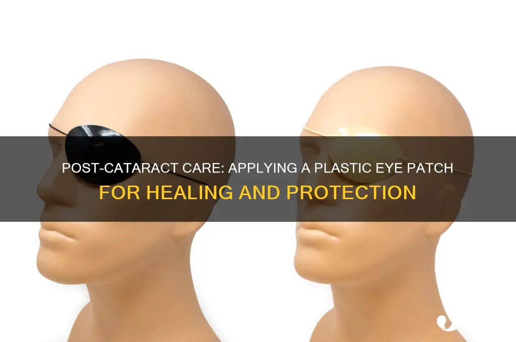 how to put plastic patch on after cataract surgery