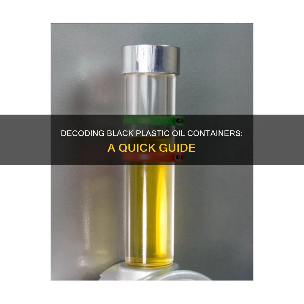 how to read level black plastic oil container