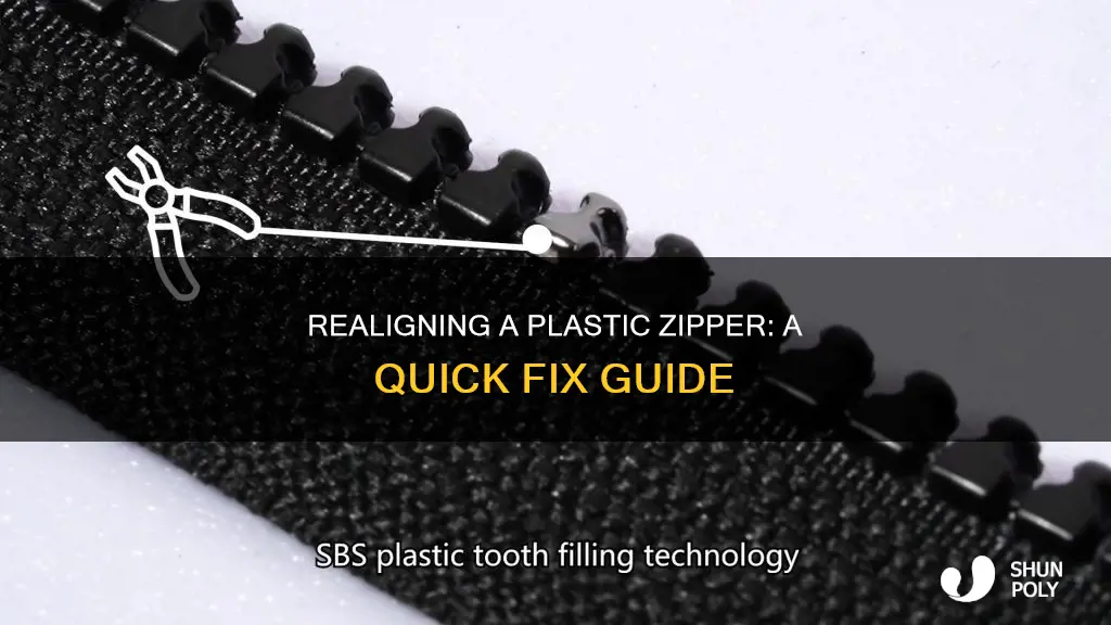 how to realign a plastic zipper