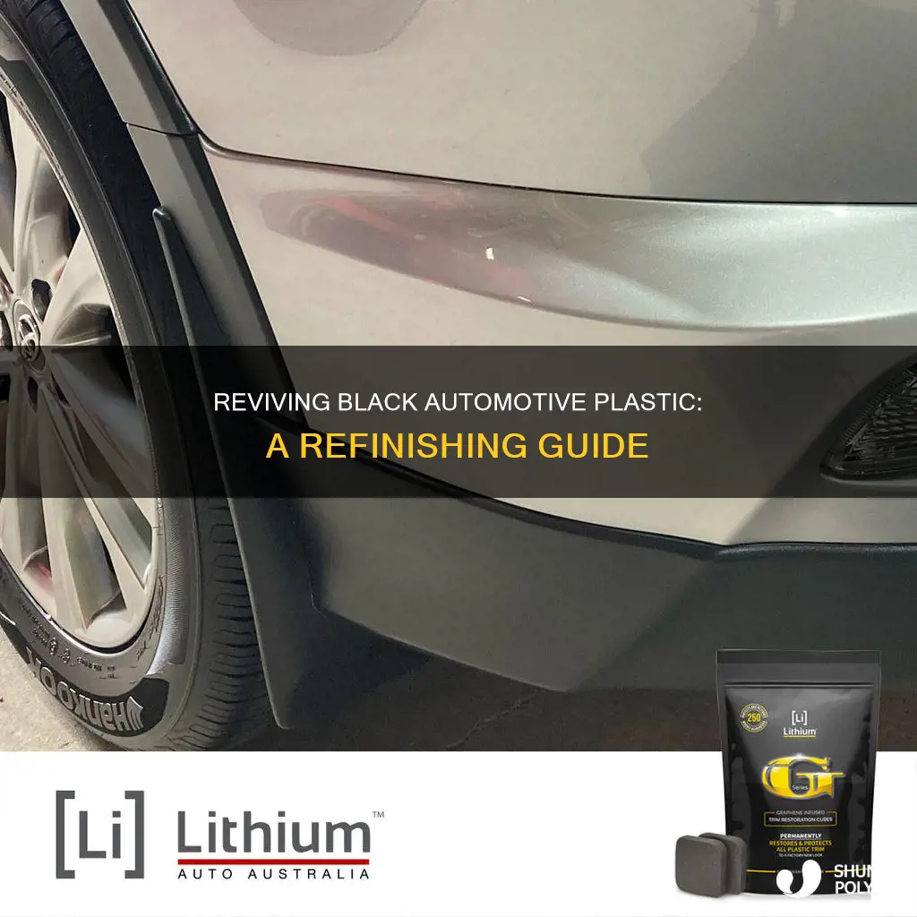 how to refinish black automotive plastic