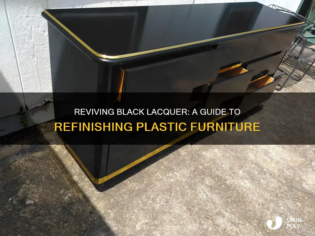 how to refinish black plastic laquer furniture