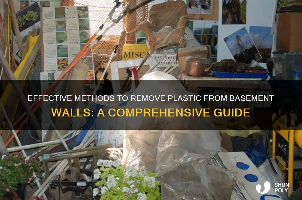 how to remove 20mil plastic from absement walls