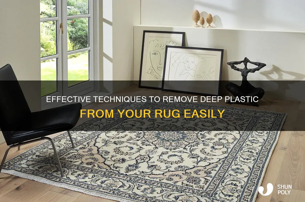 how to remove a deep plastic from a rug