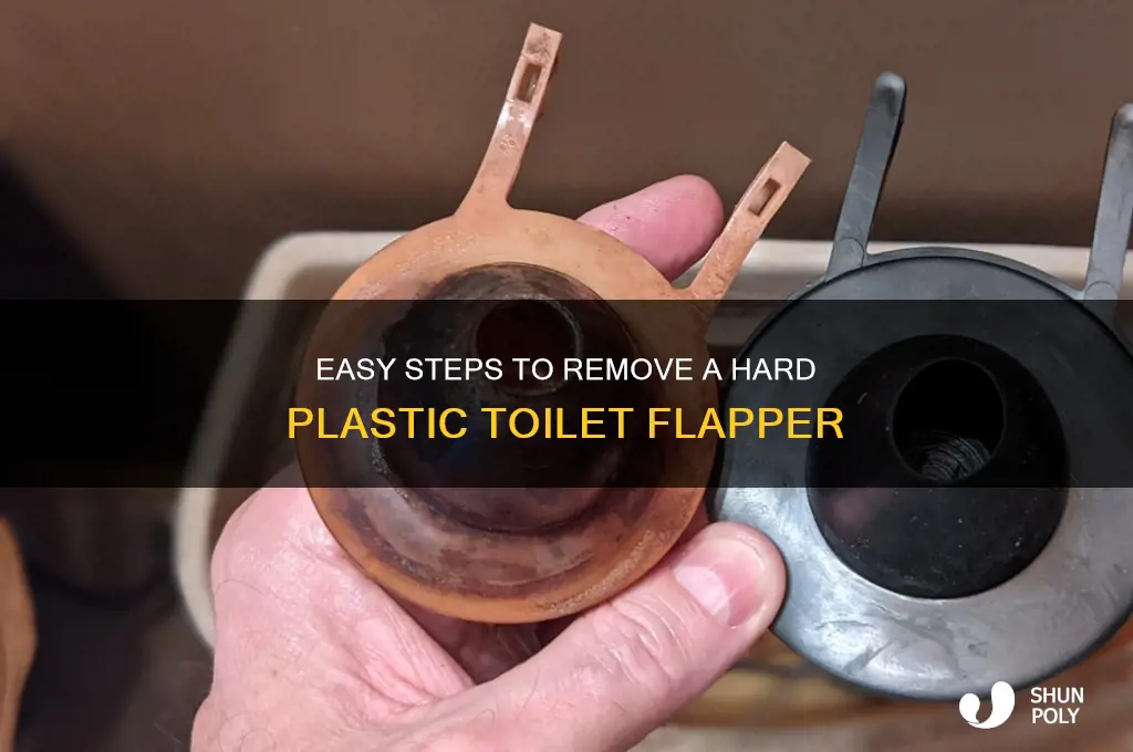 how to remove a hard plastic toilet flapper