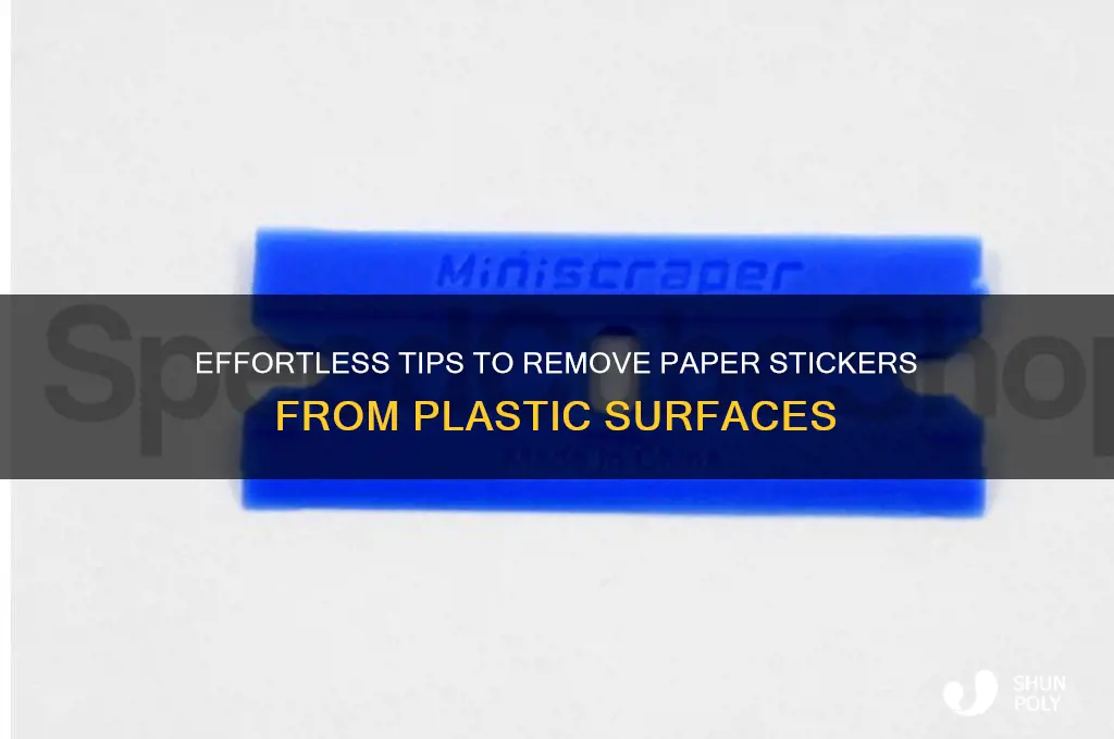 how to remove a paper sticker from plastic