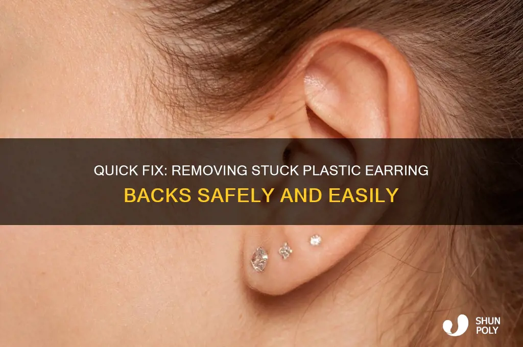 how to remove a stuck plastic earring back
