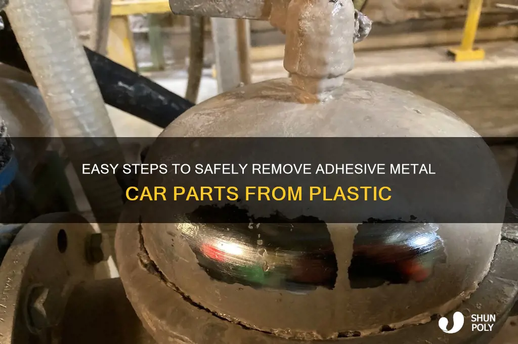how to remove adhesive metal car from plastic