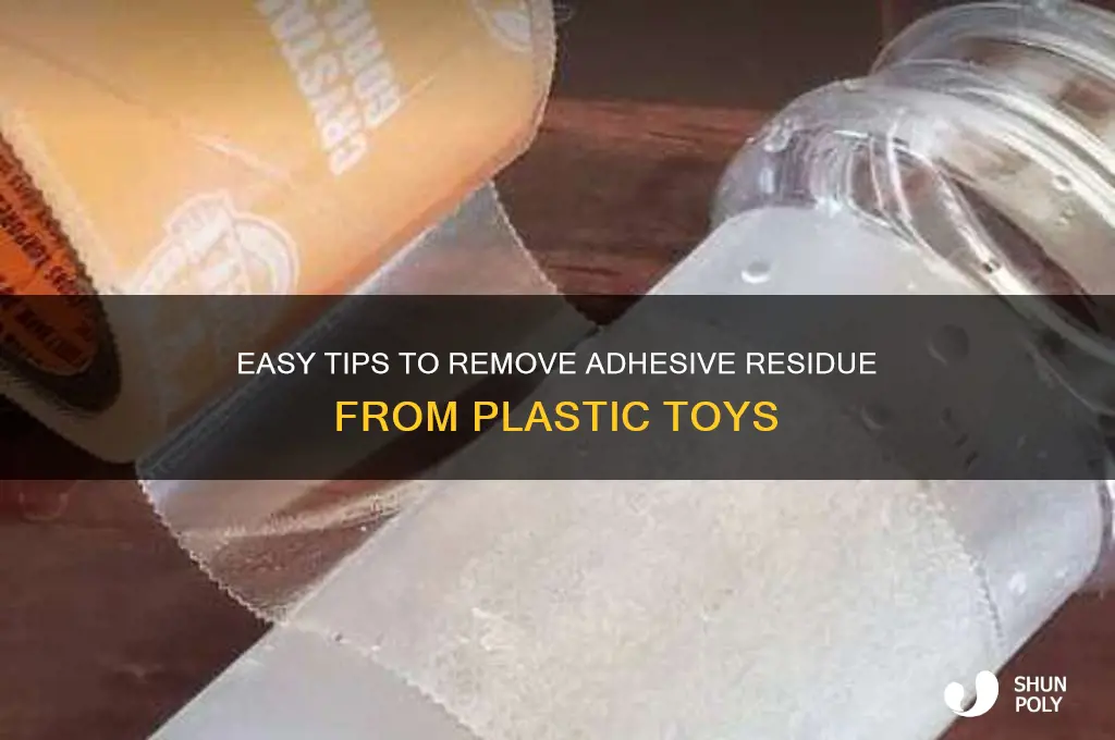 how to remove adhesive residue from plastic toys