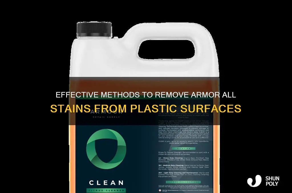 how to remove armor all spots from plastic