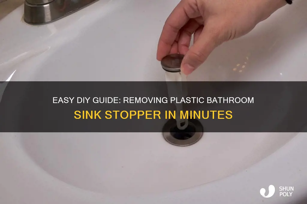 how to remove bathroom sink stopper plastic