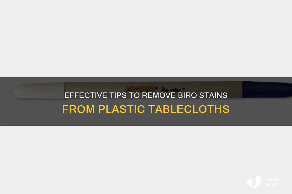 how to remove biro from plastic tablecloth