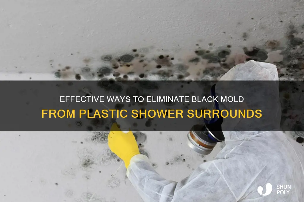how to remove black mold from a plastic shower surround