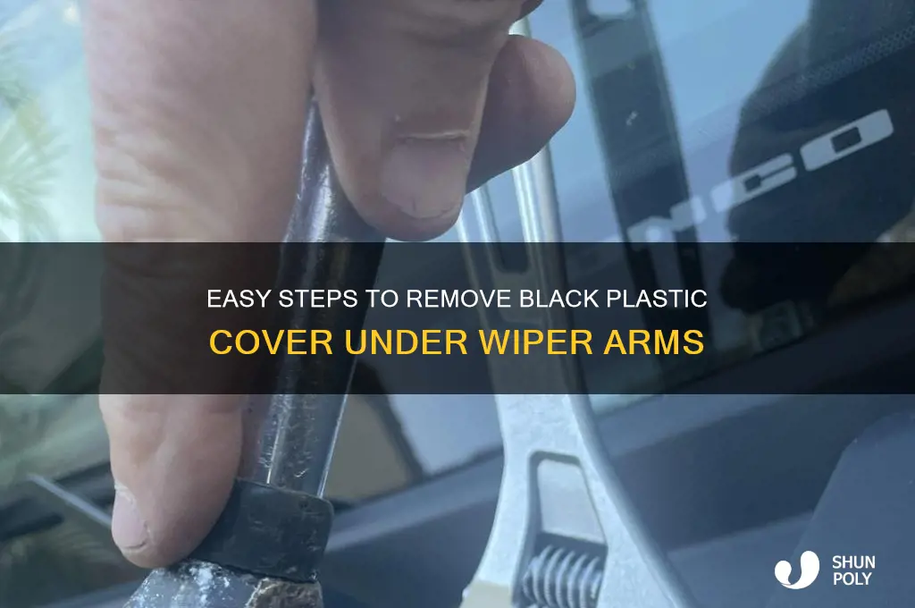 how to remove black plastic cover under the wiper arms