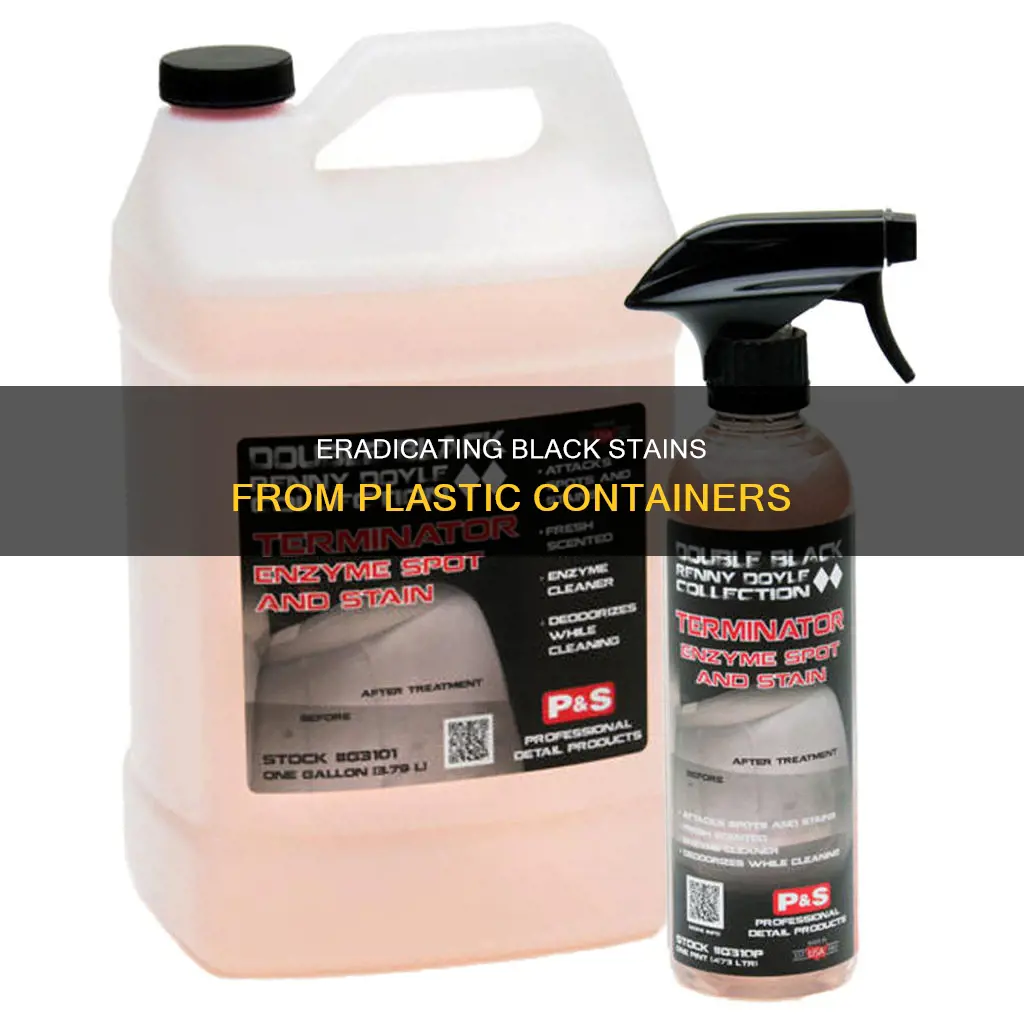 how to remove black stains on plastic containers