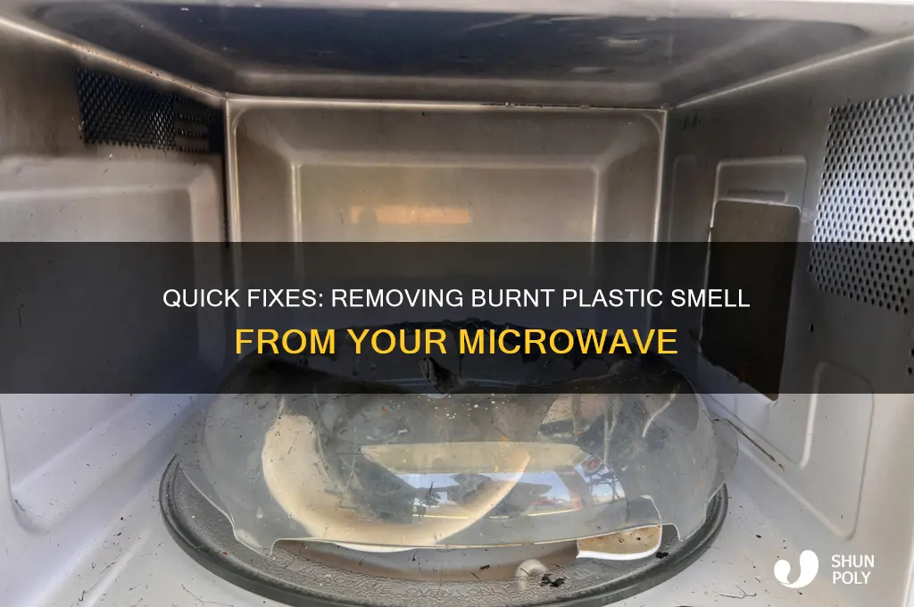 how to remove burnt plastic from microwave
