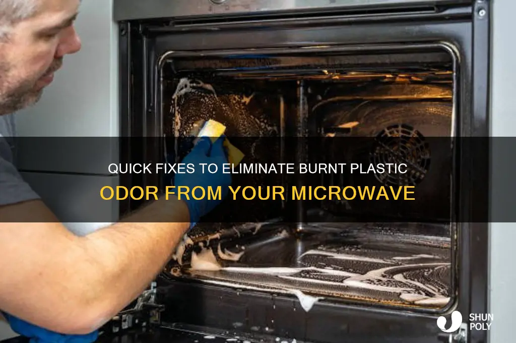 how to remove burnt plastic smell from microwave