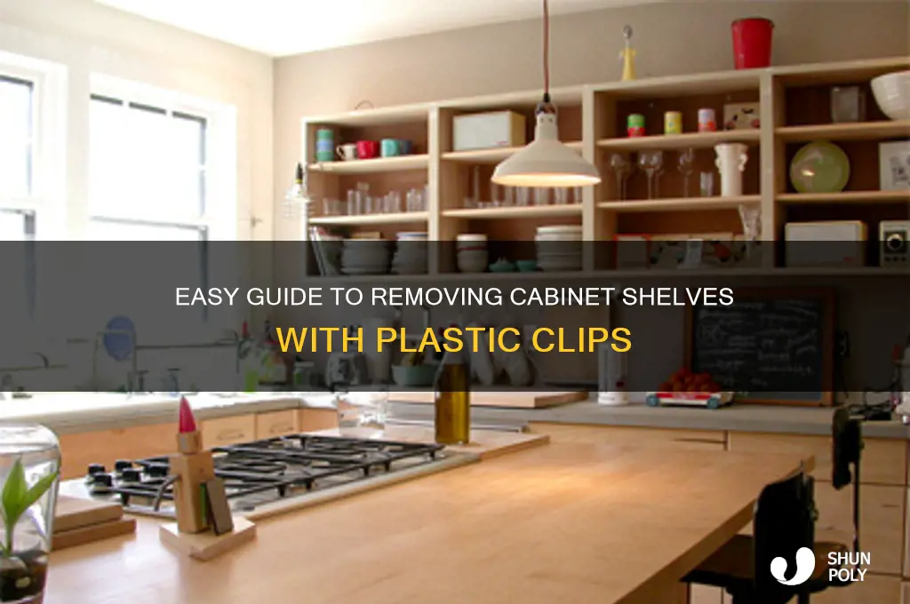 how to remove cabinet shelves with plastic clips