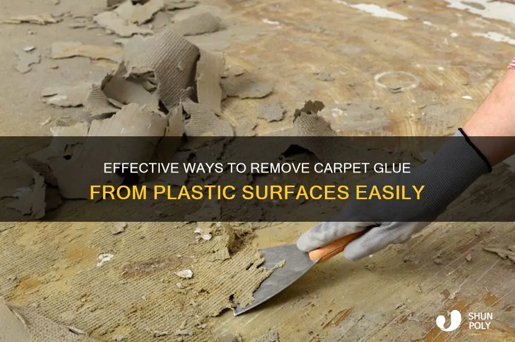 how to remove carpet glue from plastic