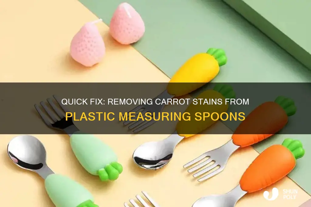 how to remove carrot stain from plastic measuring spoon