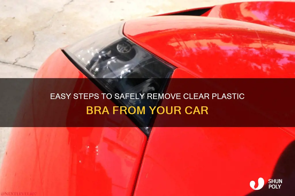 how to remove clear plastic bra from car