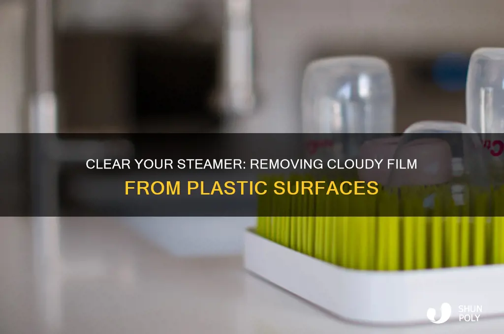 how to remove cloudy film from clear plastic steamer