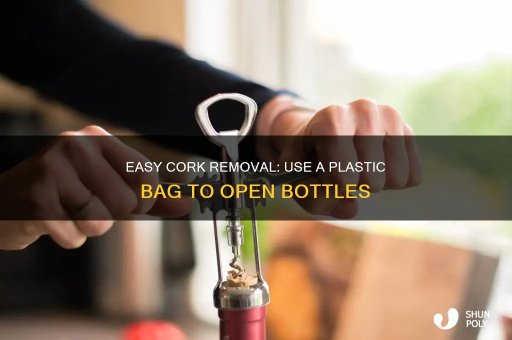 how to remove cork from bottle with plastic bag